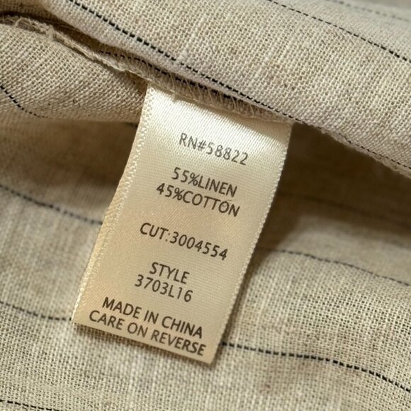 Max Studio Skirt Women's Size Large Tan Linen Cotton Mini Length Faux Wrap - Picture 8 of 10